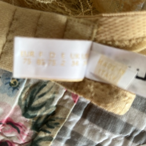 LA PERLA 34 DD-E YELLOW GOLDISH LACE BRA - Picture 5 of 9